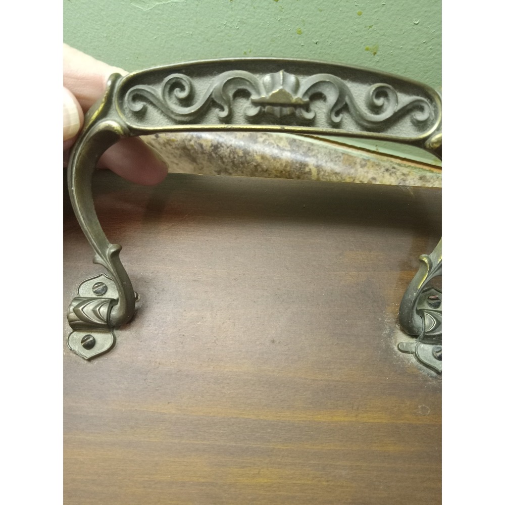 Vintage Wooden Chinoiserie Bird Floral Keepsake Jewelry Box Lined Latch Handle - Picture 6 of 7